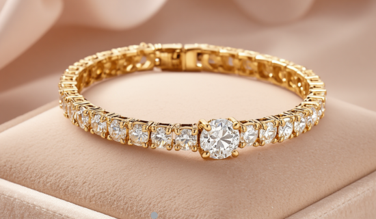 tennis bracelet in gold