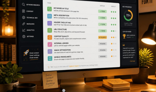 on page seo work list